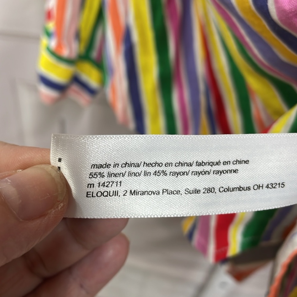 Eloquii Elements Brightly Striped Button Front Li… - image 4